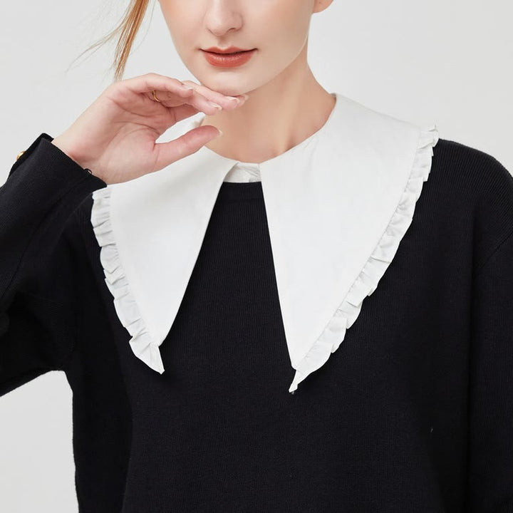 Camicia mezza staccabile con colletto falso e ampio risvolto