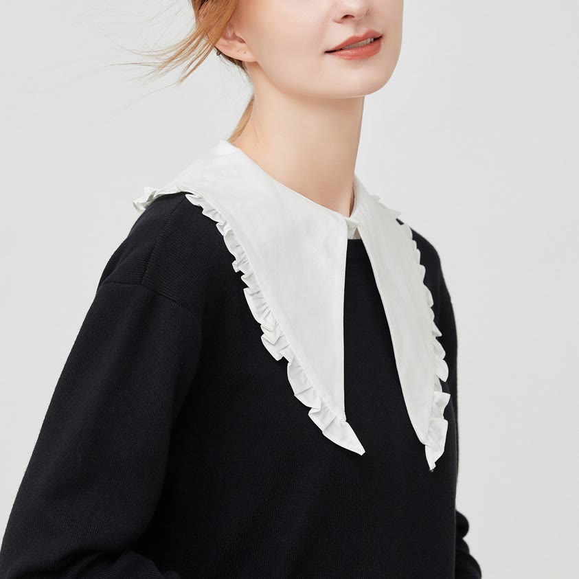 Camicia mezza staccabile con colletto falso e ampio risvolto