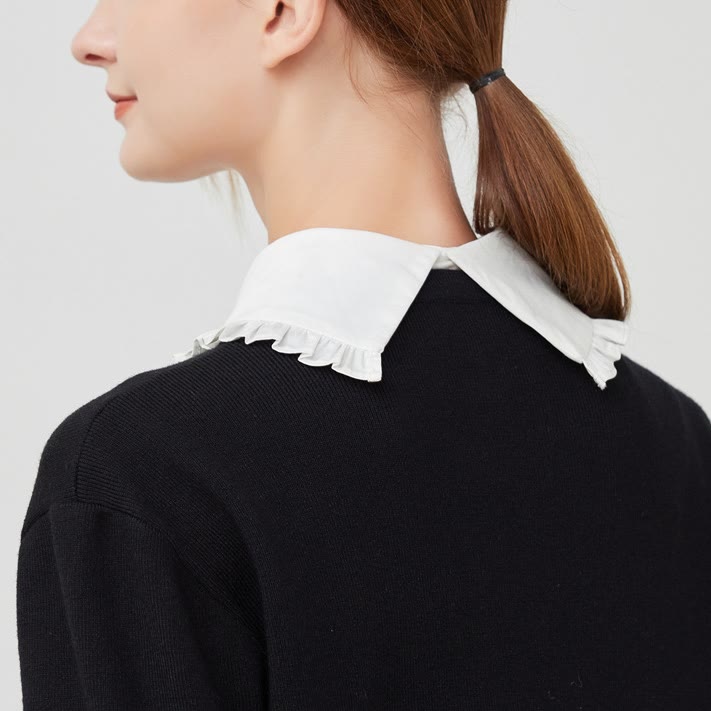 Camicia mezza staccabile con colletto falso e ampio risvolto