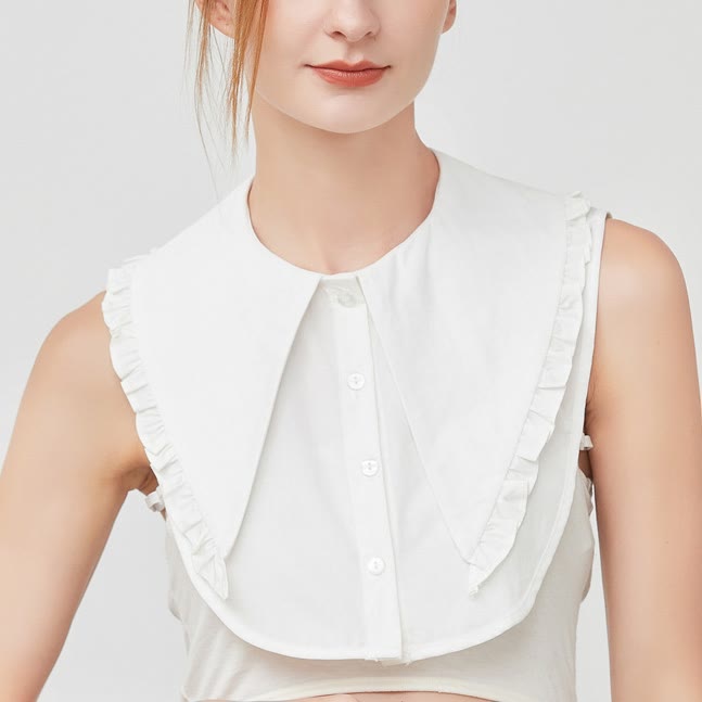 Camicia mezza staccabile con colletto falso e ampio risvolto