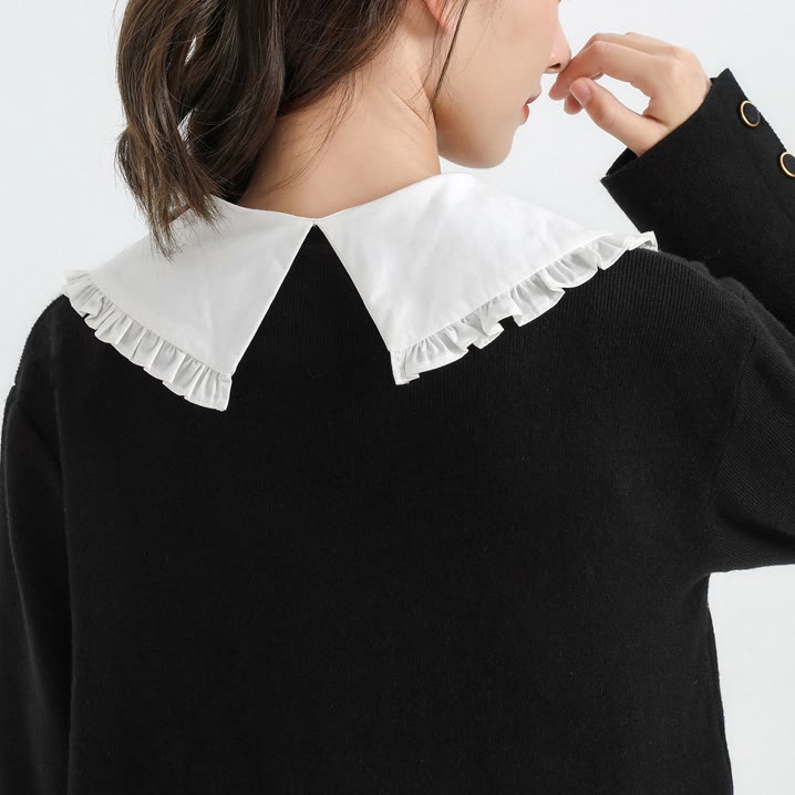 Camicia mezza staccabile con colletto falso e ampio risvolto