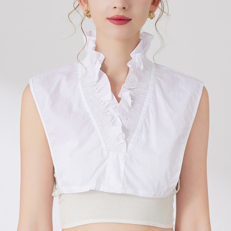 Camicia con collo falso staccabile con scollo a V per donna