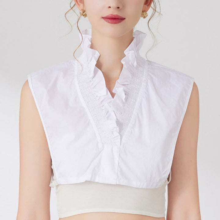 Camicia con collo falso staccabile con scollo a V per donna