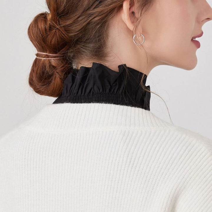 Camicia con collo falso staccabile con scollo a V per donna - image 5