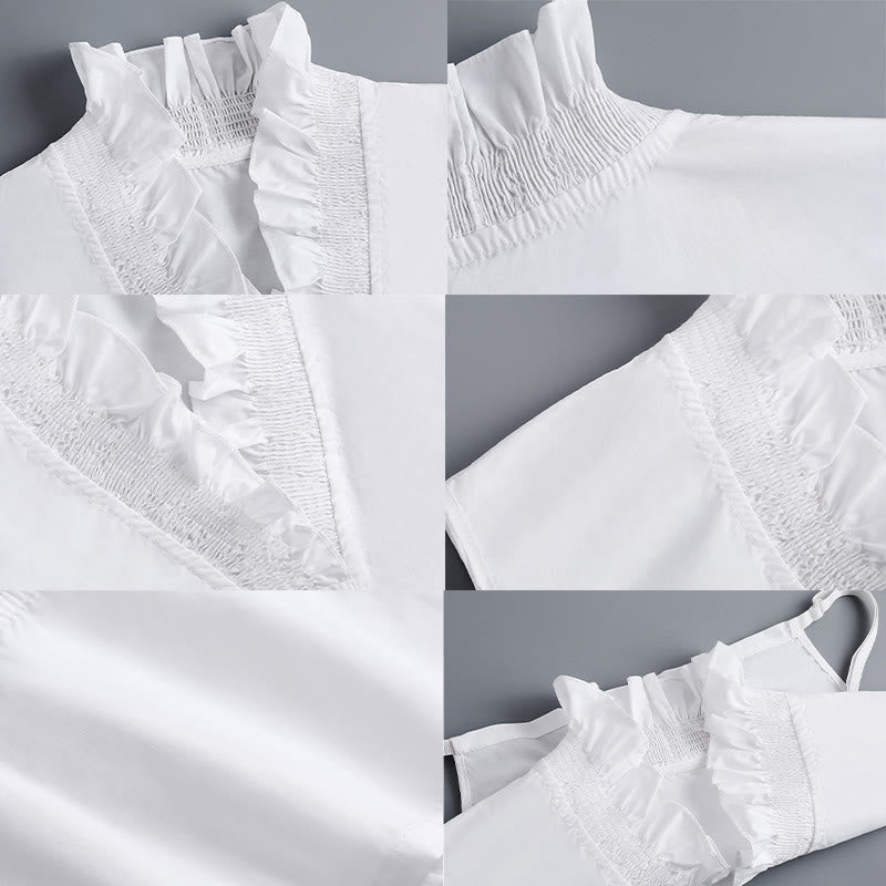 Camicia con collo falso staccabile con scollo a V per donna