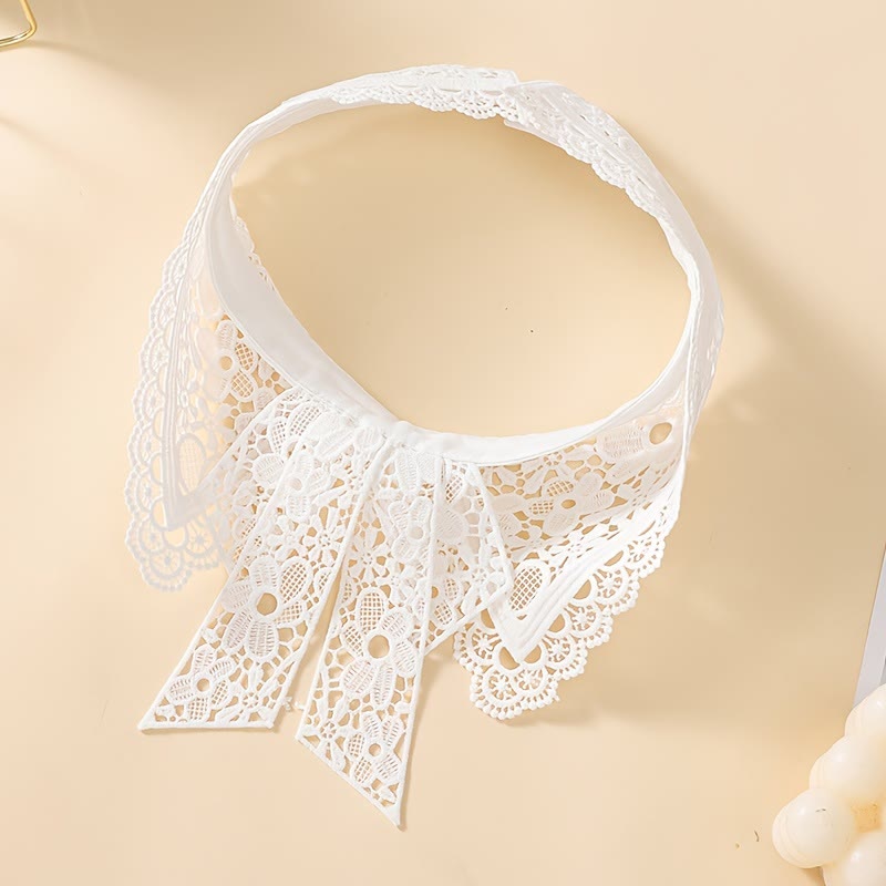 Camicetta mezza camicia staccabile con colletto falso in pizzo floreale
