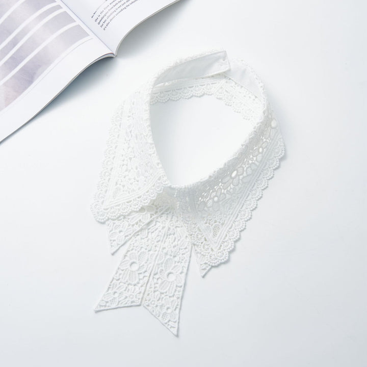 Camicetta mezza camicia staccabile con colletto falso in pizzo floreale