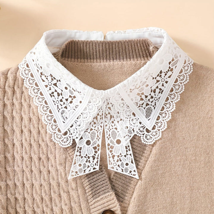 Camicetta mezza camicia staccabile con colletto falso in pizzo floreale