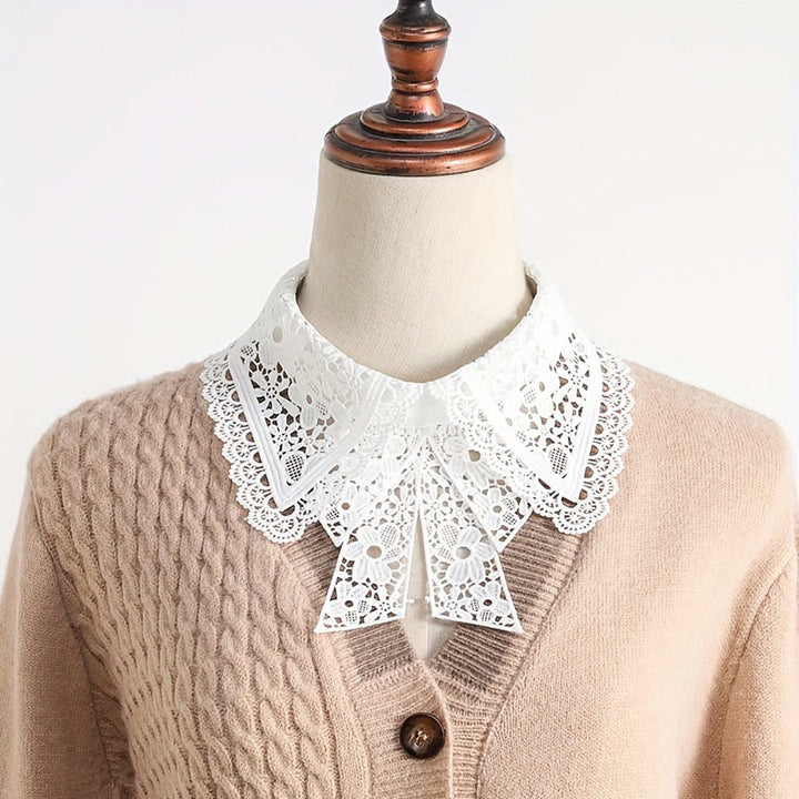 Camicetta mezza camicia staccabile con colletto falso in pizzo floreale