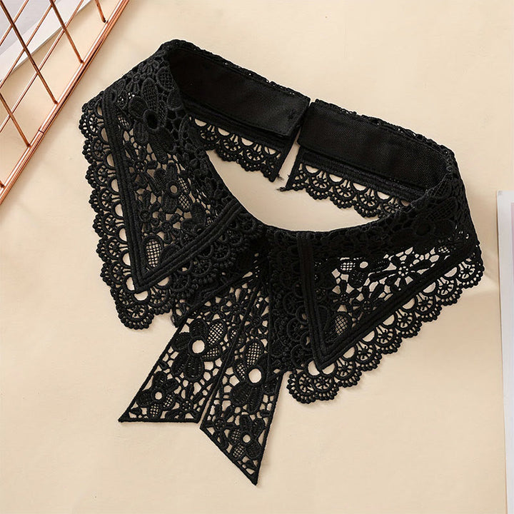 Camicetta mezza camicia staccabile con colletto falso in pizzo floreale