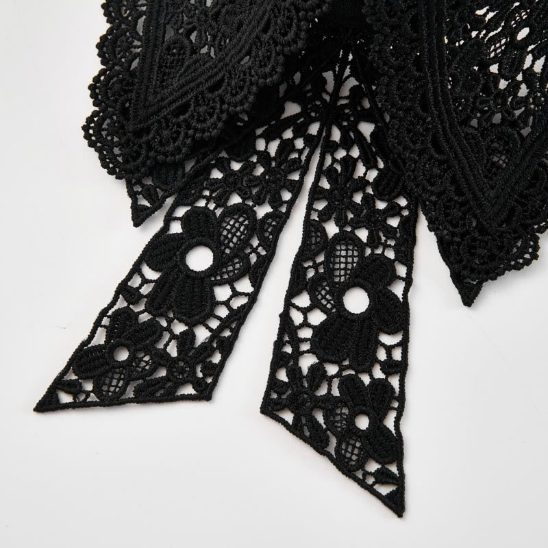 Camicetta mezza camicia staccabile con colletto falso in pizzo floreale