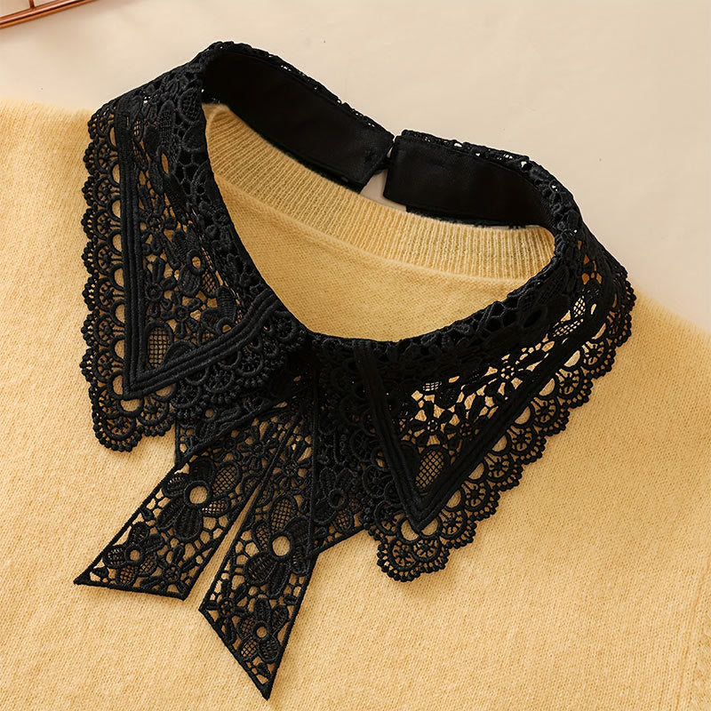 Camicetta mezza camicia staccabile con colletto falso in pizzo floreale