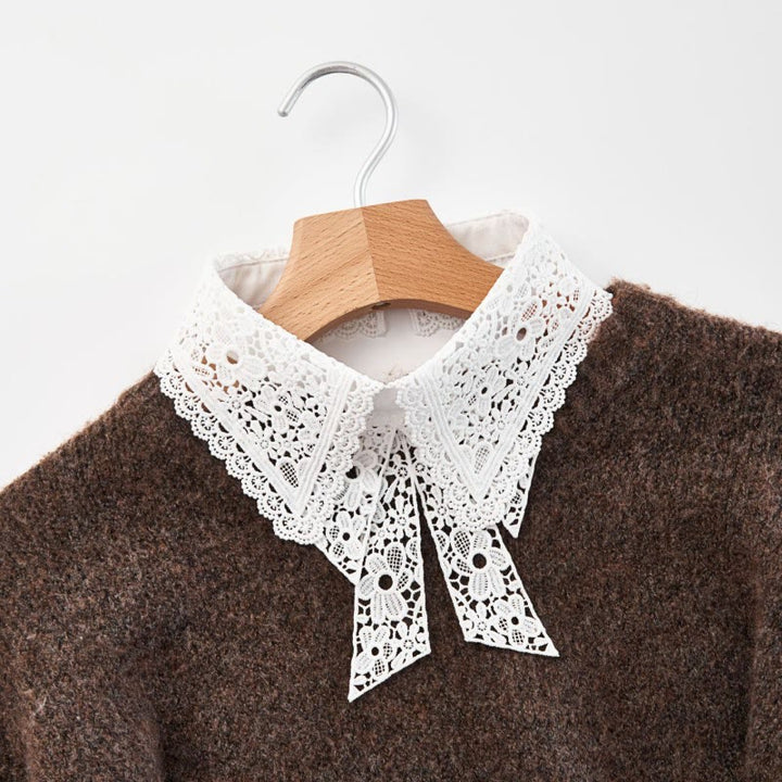 Camicetta mezza camicia staccabile con colletto falso in pizzo floreale