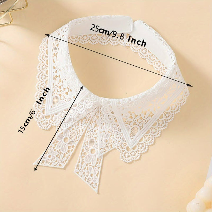 Camicetta mezza camicia staccabile con colletto falso in pizzo floreale