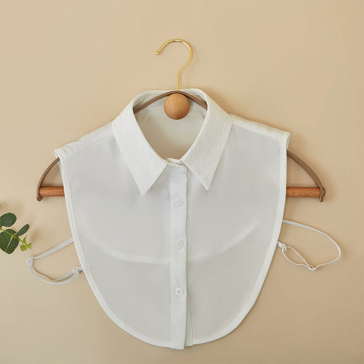Camicetta mezza camicia staccabile con colletto falso floreale ricamato