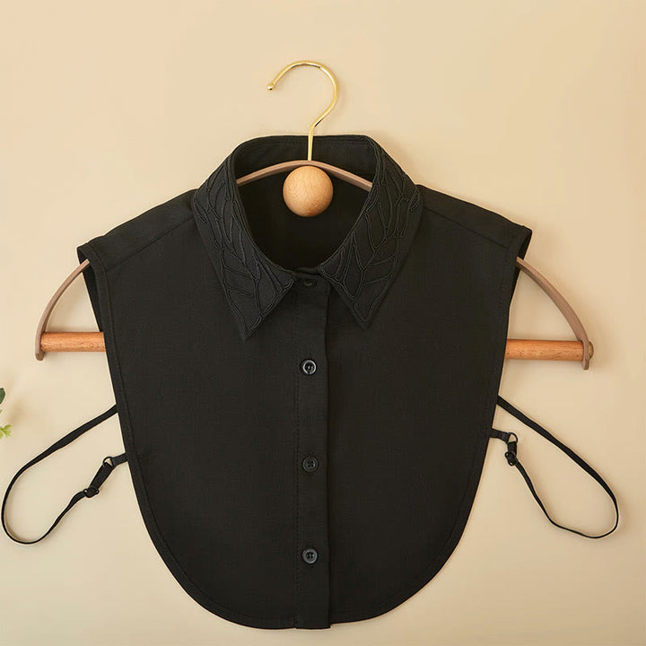 Camicetta mezza camicia staccabile con colletto falso floreale ricamato