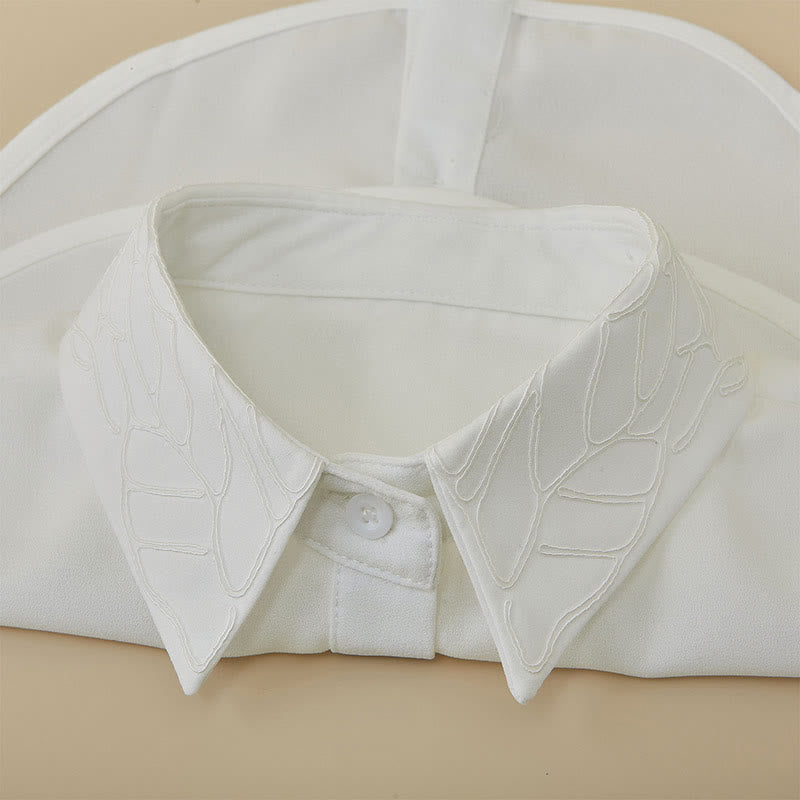 Camicetta mezza camicia staccabile con colletto falso floreale ricamato