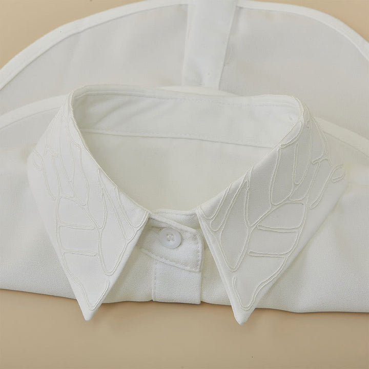 Camicetta mezza camicia staccabile con colletto falso floreale ricamato