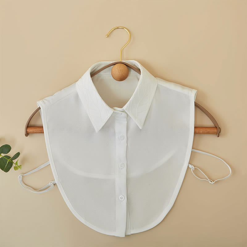 Camicetta mezza camicia staccabile con colletto falso floreale ricamato - image 9
