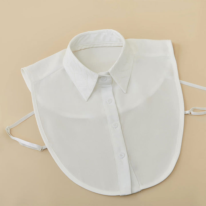 Camicetta mezza camicia staccabile con colletto falso floreale ricamato