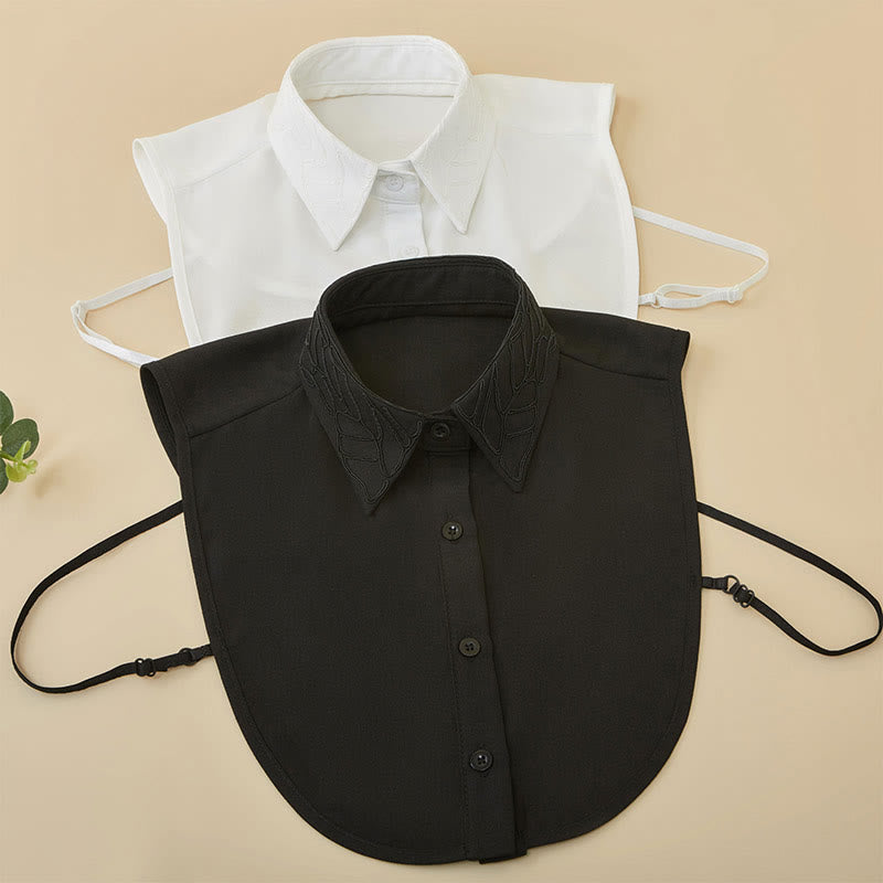 Camicetta mezza camicia staccabile con colletto falso floreale ricamato