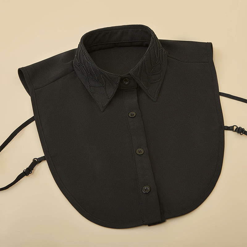 Camicetta mezza camicia staccabile con colletto falso floreale ricamato
