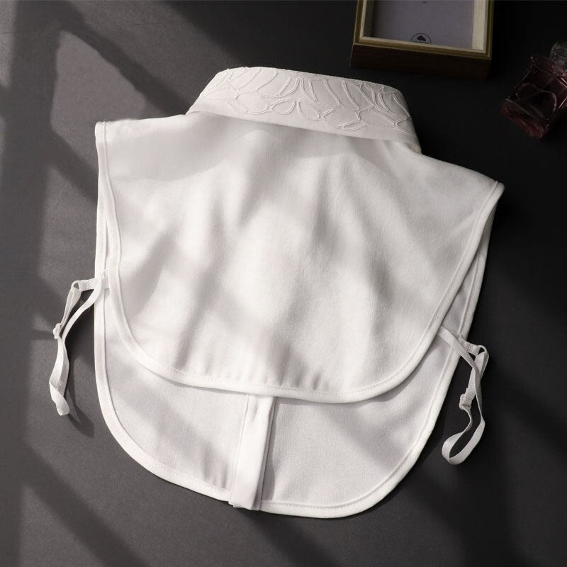 Camicetta mezza camicia staccabile con colletto falso floreale ricamato