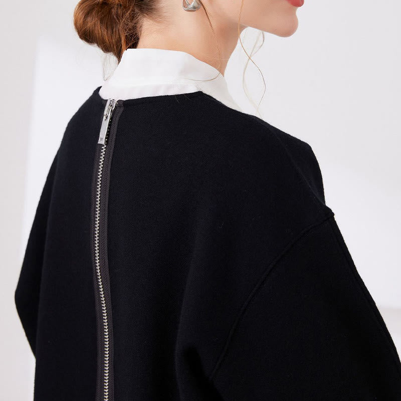 Grande colletto finto con colletto staccabile a mezza camicia con coniglietto