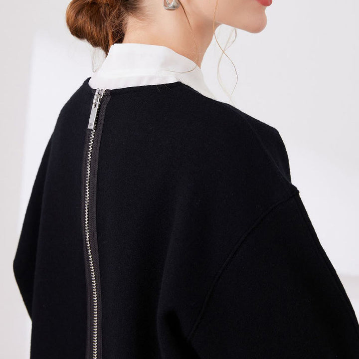 Grande colletto finto con colletto staccabile a mezza camicia con coniglietto