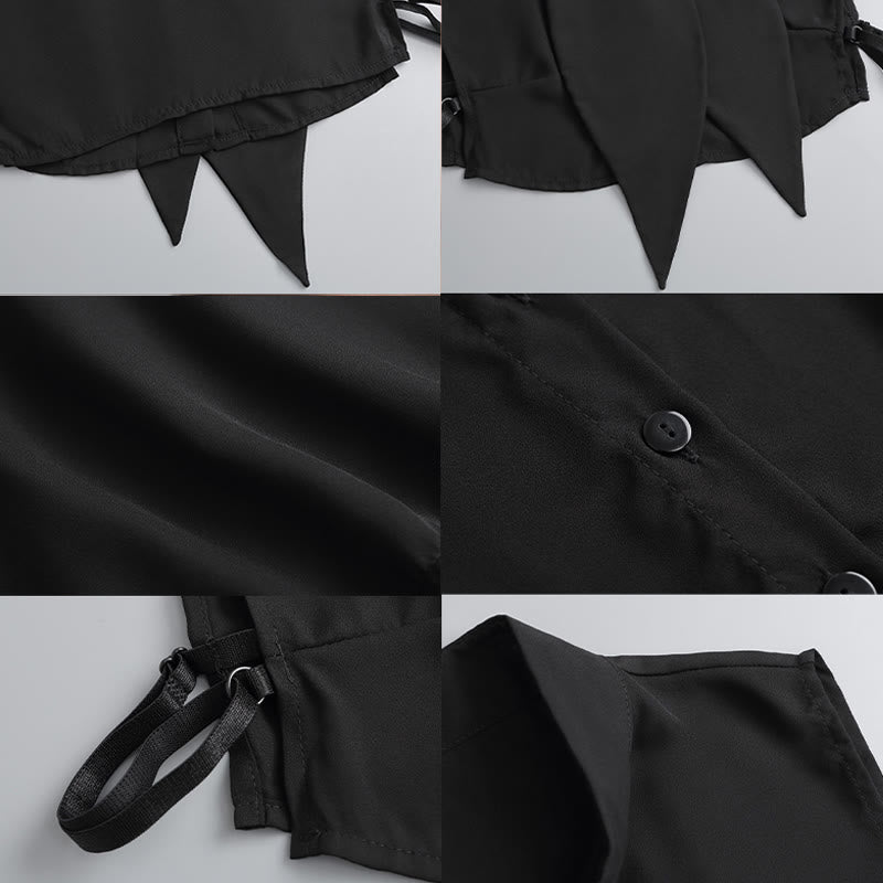 Grande colletto finto con colletto staccabile a mezza camicia con coniglietto