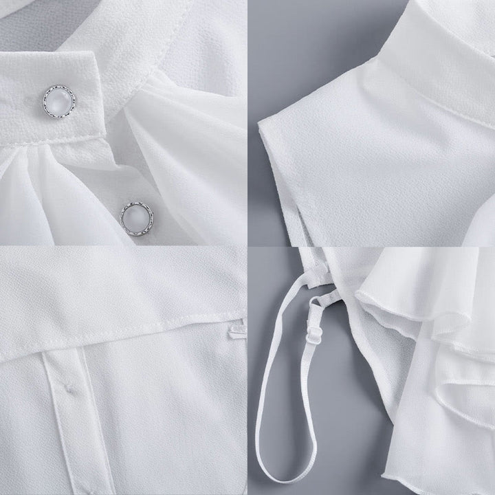 Accessorio per camicia staccabile con colletto finto con fiocco arricciato