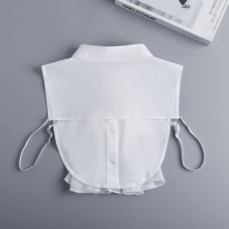 Accessorio per camicia staccabile con colletto finto con fiocco arricciato