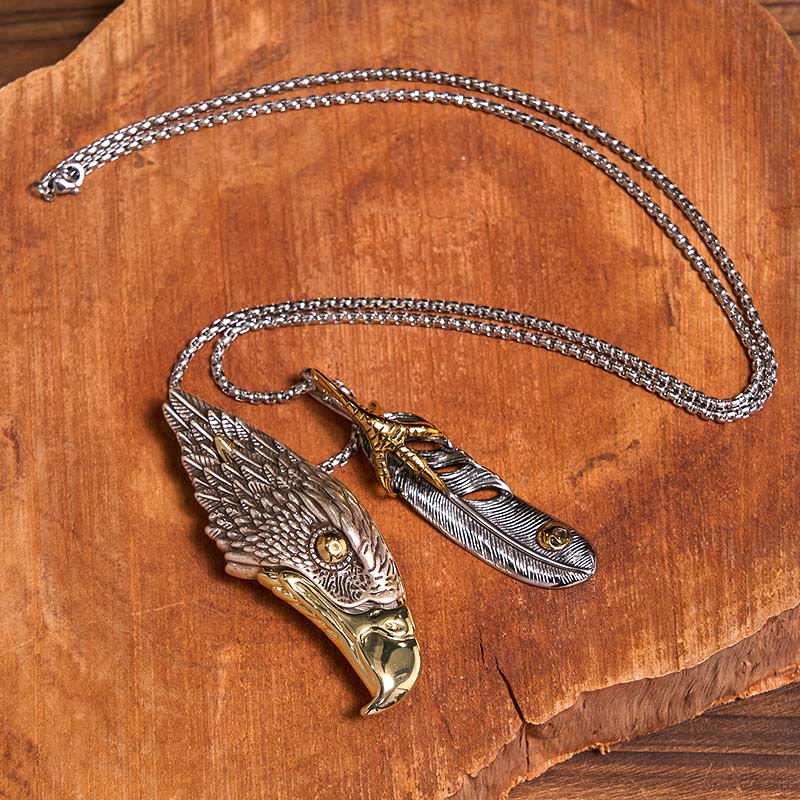 Set di anelli con fibbia per cintura con coltello nascosto e ciondolo a forma di aquila calva fai da te