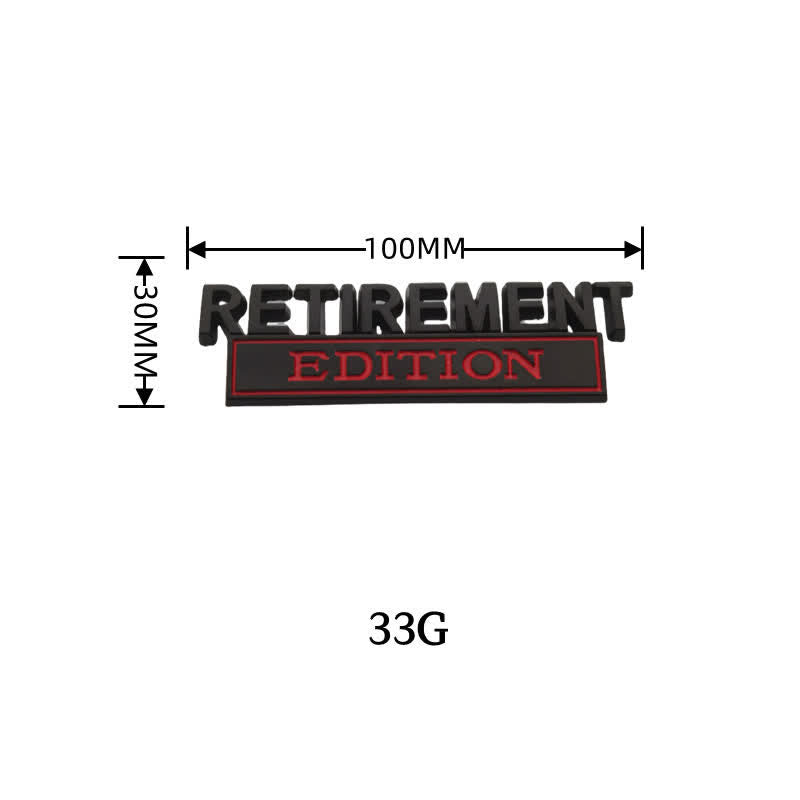 Distintivo per auto adesivo in metallo EDIZIONE PENSIONAMENTO