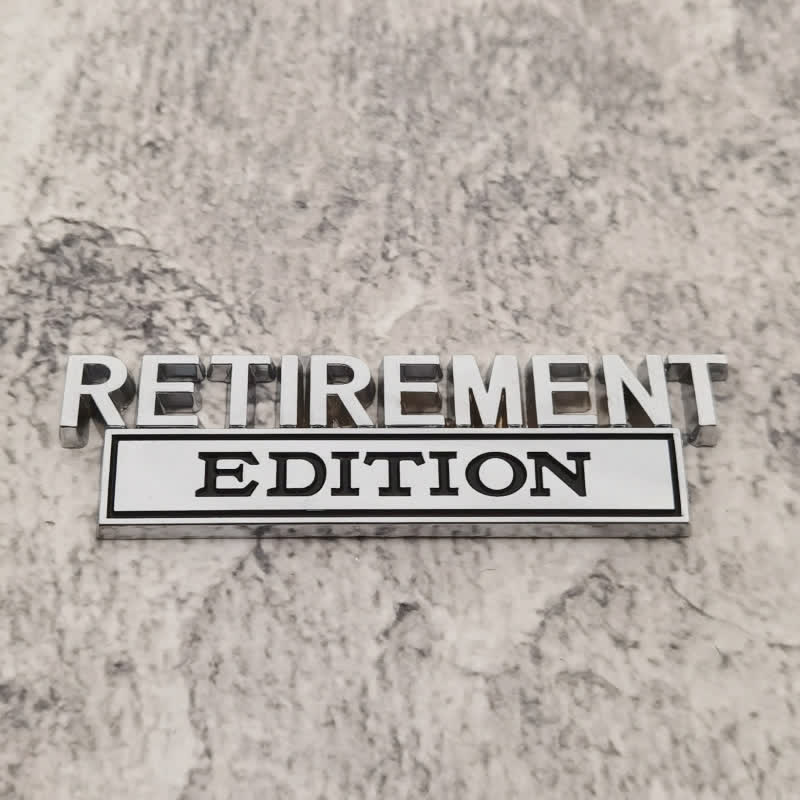 Distintivo per auto adesivo in metallo EDIZIONE PENSIONAMENTO