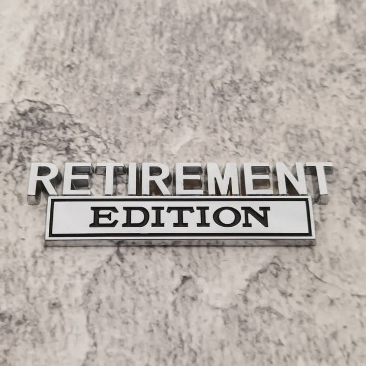 Distintivo per auto adesivo in metallo EDIZIONE PENSIONAMENTO