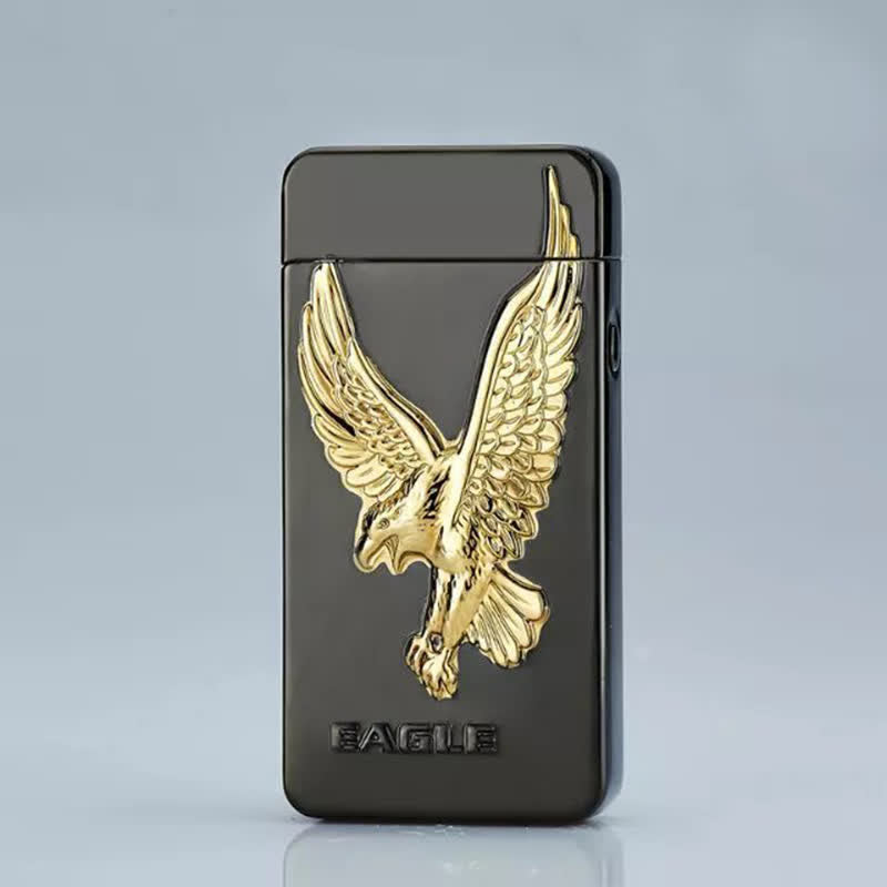 Accendino elettronico ricaricabile USB senza fiamma Dragon Double Arc - Aquila - Nero e oro - image 10