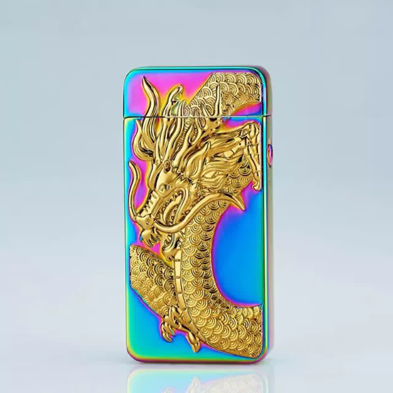 Accendino elettronico ricaricabile USB senza fiamma Dragon Double Arc - Drago - Colorato - image 7