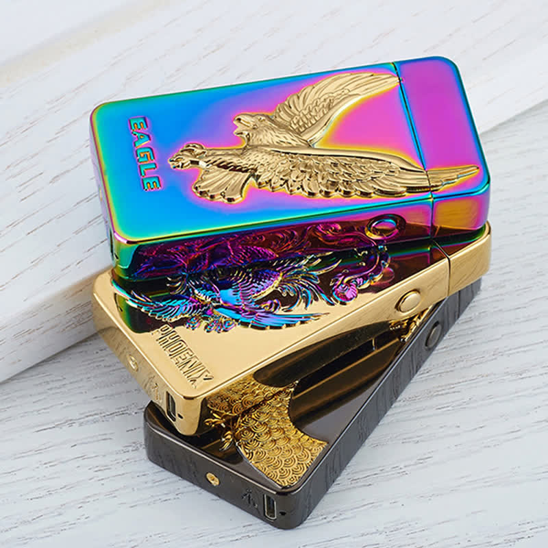 Accendino elettronico ricaricabile USB senza fiamma Dragon Double Arc