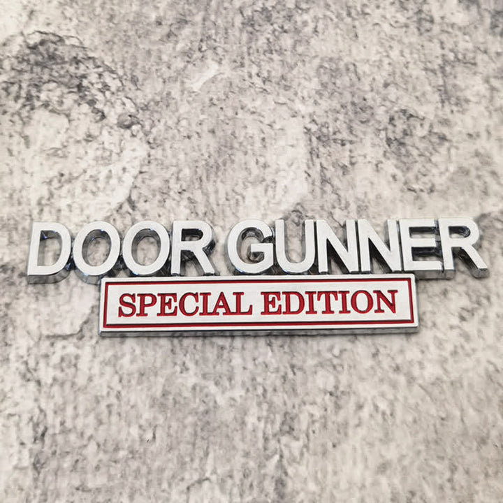 Adesivo in metallo per auto DOOR GUNNER SPECIAL EDITION - Argento e rosso - image 1