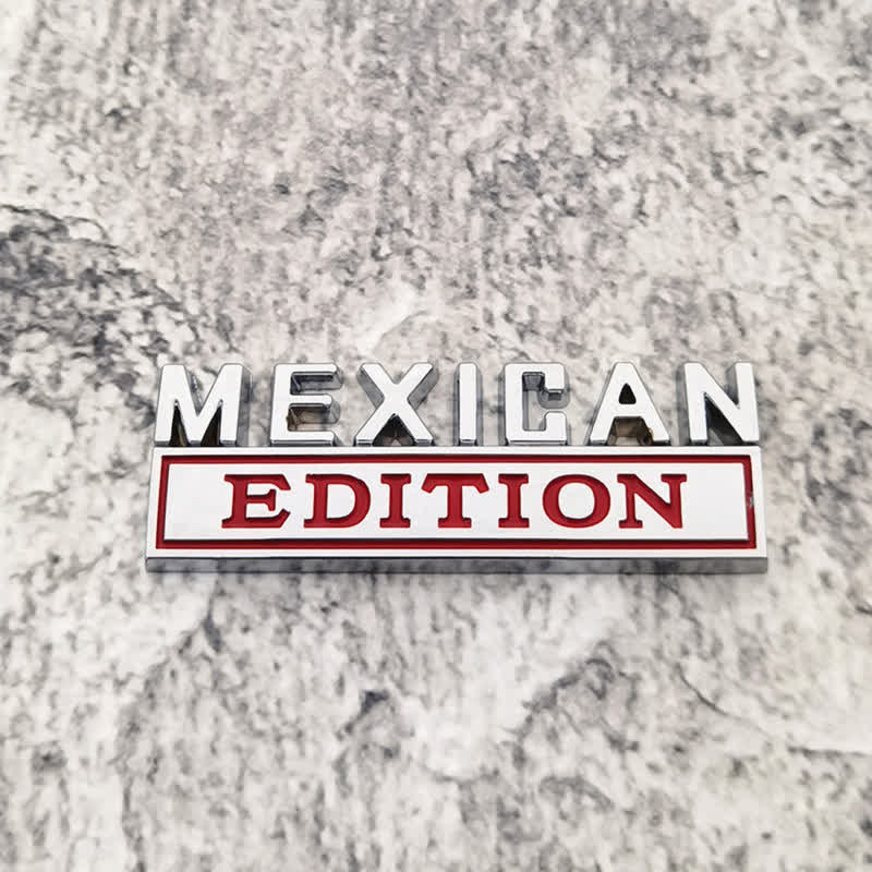 Adesivo in metallo per auto MEXICAN EDITION - Argento e rosso - image 3