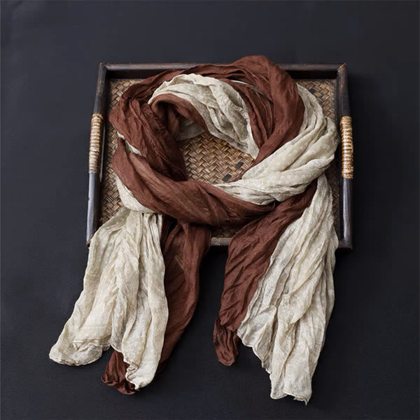 Sciarpa sottile in cotone e lino con colori a contrasto floreali primaverili - image 3