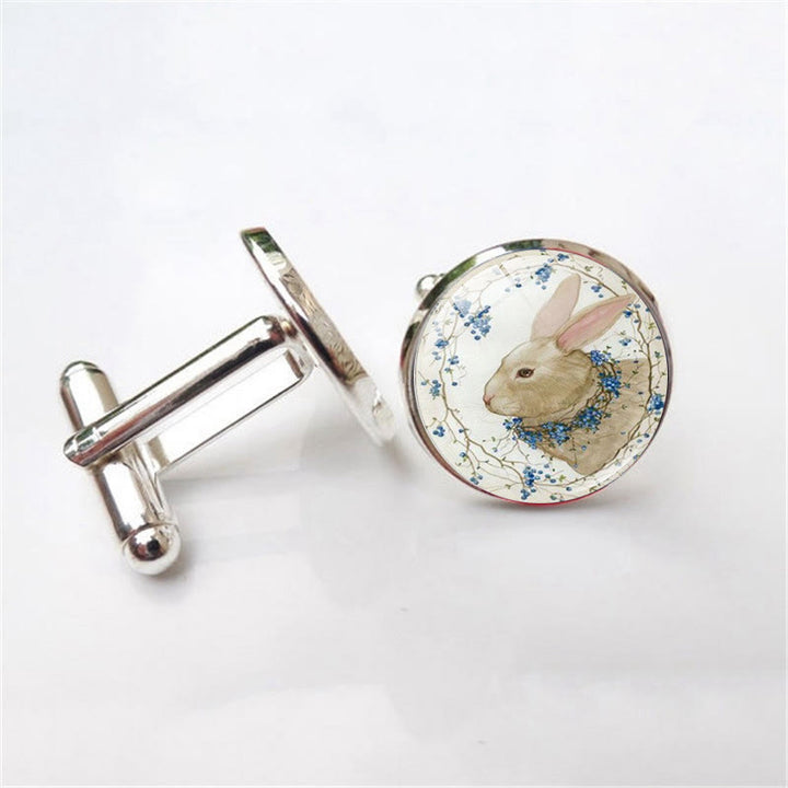 Set di gemelli da uomo Bunny Time Gem Button Covers da 1 paio