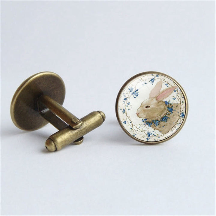 Set di gemelli da uomo Bunny Time Gem Button Covers da 1 paio - Bronzo - image 5