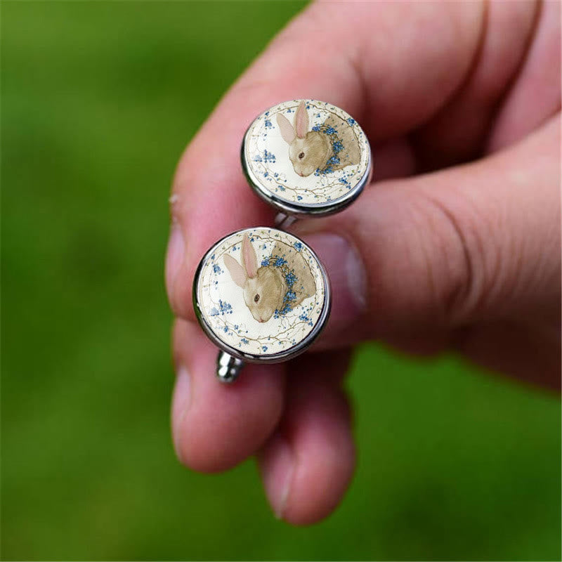 Set di gemelli da uomo Bunny Time Gem Button Covers da 1 paio - image 2