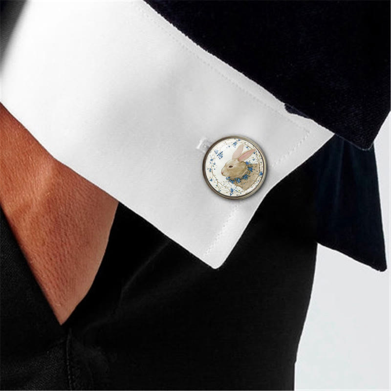 Set di gemelli da uomo Bunny Time Gem Button Covers da 1 paio - image 1