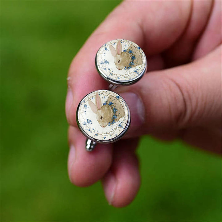 Set di gemelli da uomo Bunny Time Gem Button Covers da 1 paio