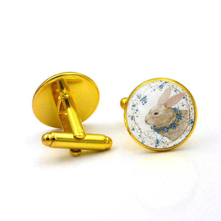 Set di gemelli da uomo Bunny Time Gem Button Covers da 1 paio