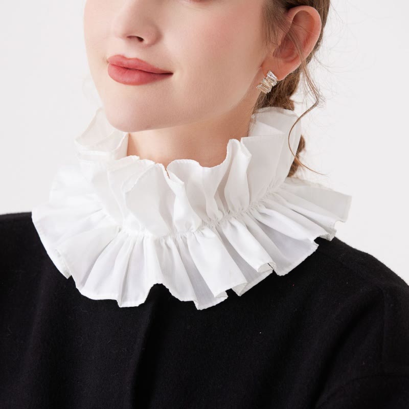 Camicia con colletto finto staccabile e plissettato - image 1