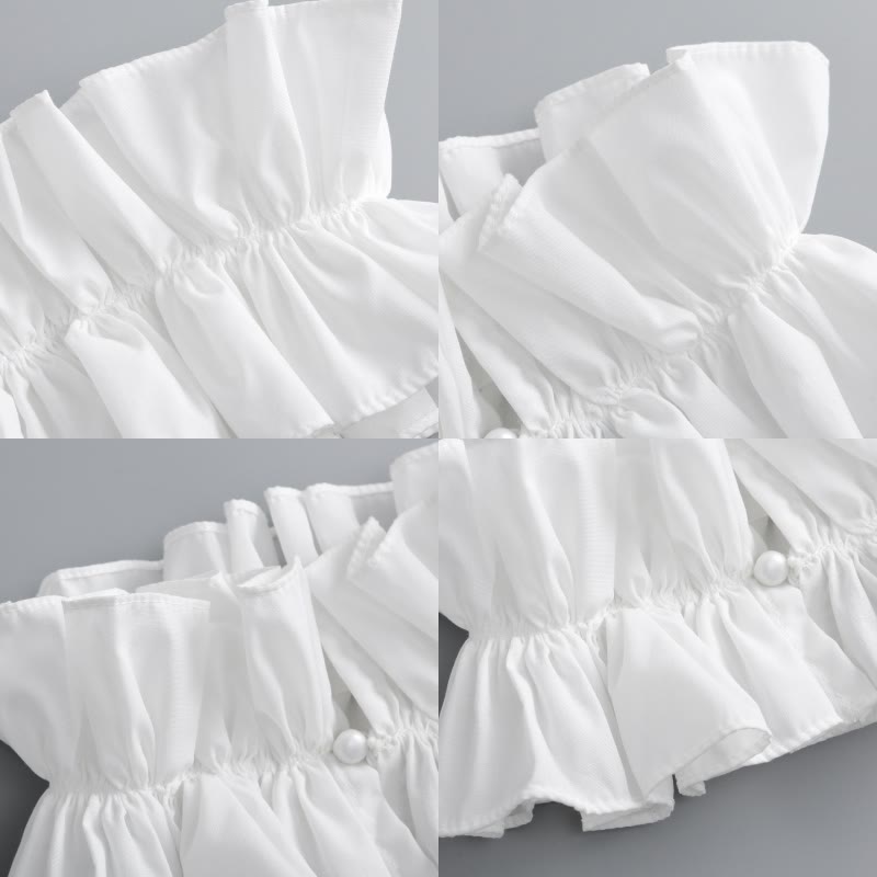 Camicia con colletto finto staccabile e plissettato - image 11